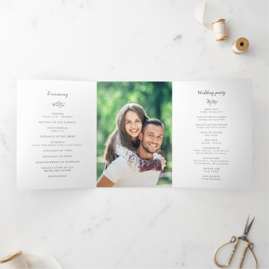 Calligraphie simple programme de mariage de verdur (Intérieur)