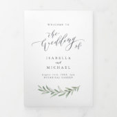 Calligraphie simple programme de mariage de verdur (Page de couverture)