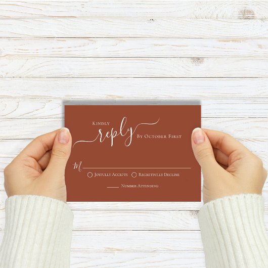 Calligraphie simple Terracotta Classic Guest RSVP