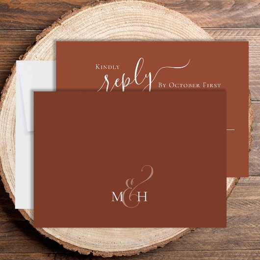 Calligraphie simple Terracotta Classic Guest RSVP