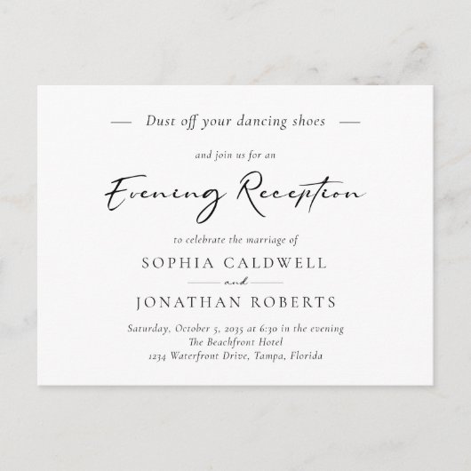 Calligraphie Soirée Mariage Réception Invitation (Devant)