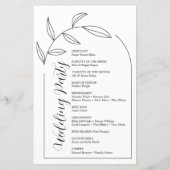 Calligraphie Texte Script Programme de mariage (Dos)