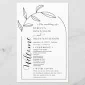 Calligraphie Texte Script Programme de mariage (Devant)