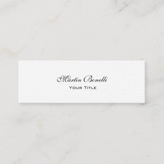 Calligraphie unique mince Linen Carte de visite te (Devant)