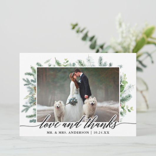 Calligraphie Verdure Pine Love Merci Mariage (Debout devant)