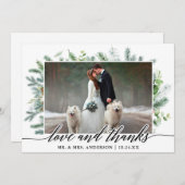 Calligraphie Verdure Pine Love Merci Mariage (Devant / Derrière)