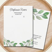 Calligraphie verte Boucles d'oreilles Bijoux Carte