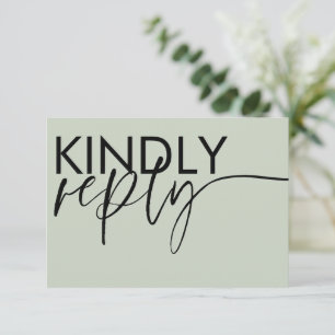 Calligraphie verte de Sage moderne Mariage RSVP