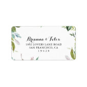 Calligraphie verte Mariage RSVP Étiquette de adres (Devant)