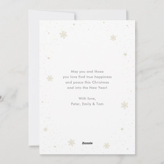 Calligraphie verte Photo Neige Joyeuse Carte de No (Dos)