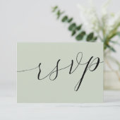 Calligraphie verte SimpleSage Mariage RSVP (Debout devant)
