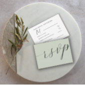 Calligraphie verte SimpleSage Mariage RSVP