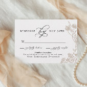 Calligraphie Vintage Fleur de Mariage Rsvp