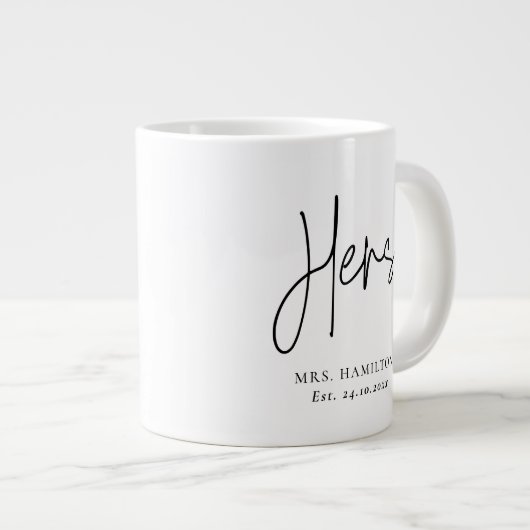 Calligraphie Whimsical Hers Gift Mug (Devant droit)
