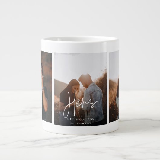 Calligraphie Whimsical Son Mariage Photo Mug (Devant)