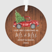 Calligraphie Wood M. Mme Christmas Red Truck (dos)