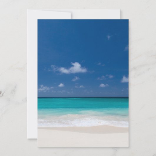 Calligraphy Beach Invitations de douche nuptiale (Dos)