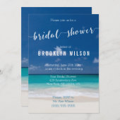 Calligraphy Beach Invitations de douche nuptiale (Devant / Derrière)