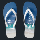 Calligraphy Beach Just Married Mariage Flip Flops<br><div class="desc">Calligraphy beach Just Married mariage flip flops avec de larges sangles</div>