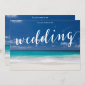 Calligraphy Beach Wedding Invitations (Devant / Derrière)