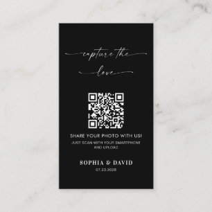 Calligraphy Bruiloft Leg de liefde vast QR Code Informatiekaartje