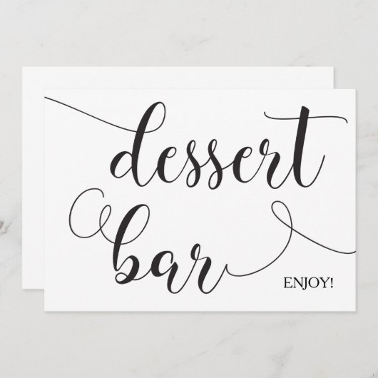 Calligraphy Dessert Bar Huwelijkskaart Kaart (Voorkant / Achterkant)