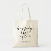 Calligraphy Happily ever after Wedding Tote Bag (Voorkant)