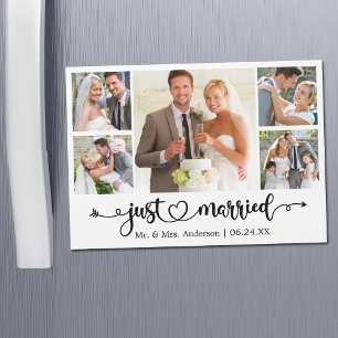 Calligraphy Hart Net Getrouwd 5 Foto Magneetkaart