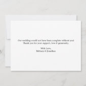 Calligraphy Heart Mr. and Mrs. 3 Photo Wedding Bedankkaart (Achterkant)