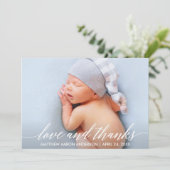 Calligraphy Love and Merci Baby Photo (Debout devant)