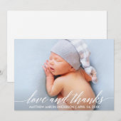 Calligraphy Love and Merci Baby Photo (Devant / Derrière)