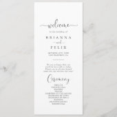 Calligraphy Love Fancy Script Wedding Programme (Devant)