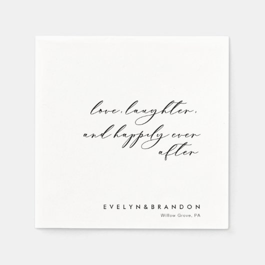 Calligraphy Love Laughter and Happily Ever After Servet (Voorkant)