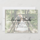 Calligraphy Love Merci Carte Mariage Photo Overlay (Devant)