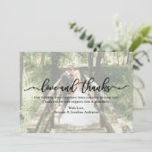 Calligraphy Love Merci Carte Mariage Photo Overlay (Debout devant)