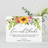 Calligraphy Love Merci Sunflower Green Floral (Debout devant)