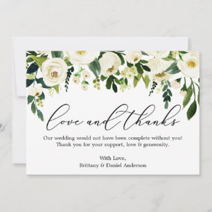 Calligraphy Love Merci Watercolor Green Floral