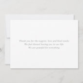Calligraphy Minimal Baby Photo Thank You Card (Achterkant)