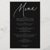 Calligraphy Minimalist Wedding Menu Black (Devant)