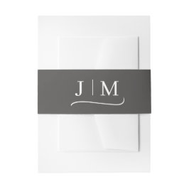 Calligraphy Monogram Classic Elegant Uitnodigingen Wikkel