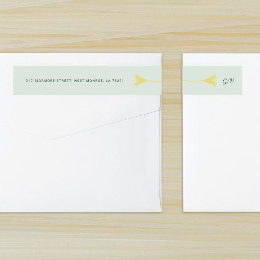 Calligraphy Monogram Lily Wedding