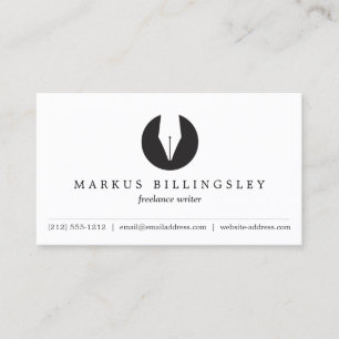 CALLIGRAPHY PEN NIB LOGO 3 voor auteurs of schrijv Visitekaartje