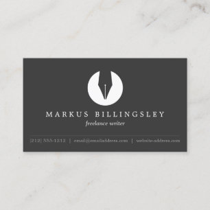 CALLIGRAPHY PEN NIB LOGO 4 voor auteurs of schrijv Visitekaartje