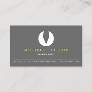 CALLIGRAPHY PEN NIB LOGO 5 voor auteurs of schrijv Visitekaartje