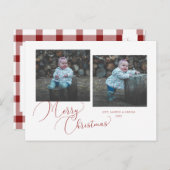 Calligraphy Prettig Kerstfeest 2-foto Feestdagenkaart (Voorkant / Achterkant)
