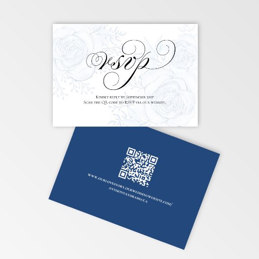 Calligraphy QR Code Wedding RSVP Response Card