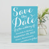Calligraphy Script Save the Date Announcement (Staand voorkant)