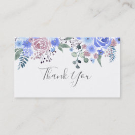 Calligraphy script Wedding THANK YOU Blue Visitekaartje