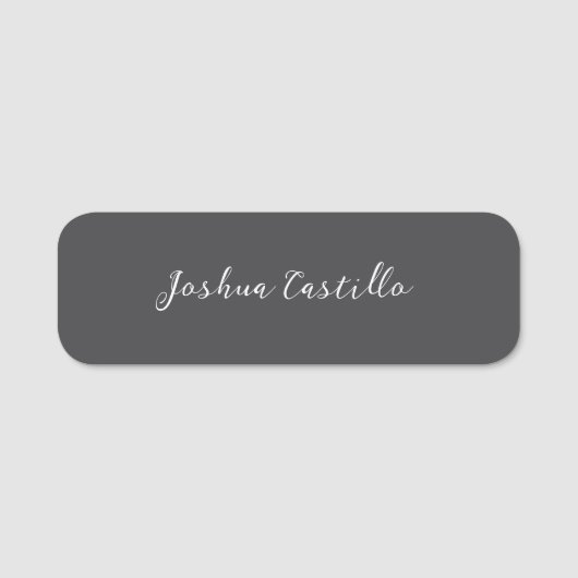 Calligraphy Simple Grey Professional Name Naamplaatje (Voorkant)