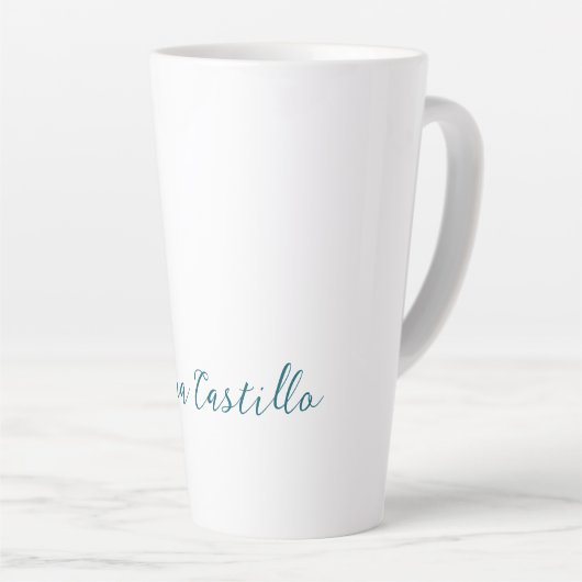 Calligraphy Simple Plain Professional Name Latte Mok (Rechterhoek)